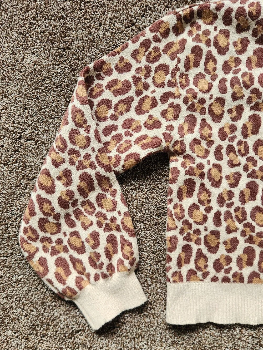 Rachel Zoe Leopard Chic Button Down Girls Cardigan Sweater Size Large